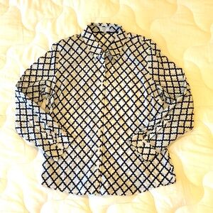 Crown and Ivy Petite navy and white button down.